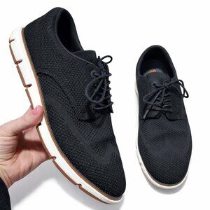 SWIMS Olsen Knit Oxford Shoes Casual Sneakers Lace Up Wingtip Blk Wht Men's 10